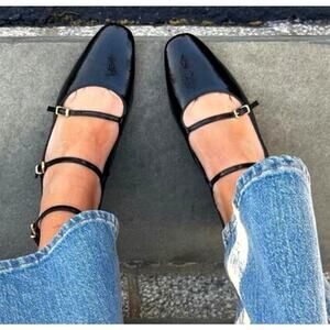 ZARA Faux Patent Mary Jane Heels NWT | Black Buckle Strap
